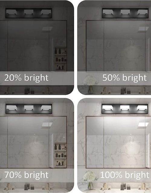 Load image into Gallery viewer, 3 Light Dimmable Bathroom Vanity Light LED Modern Matte Black Vanity Wall Light Acrylic Stainless Steel Bathroom Vanity Lighting Fixtures
