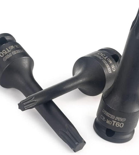 01132B 3/8” Drive Torx Star Driver Bit Socket Set 7 Piece T20 to T60 3” Length Cr-Mo Impact Grade