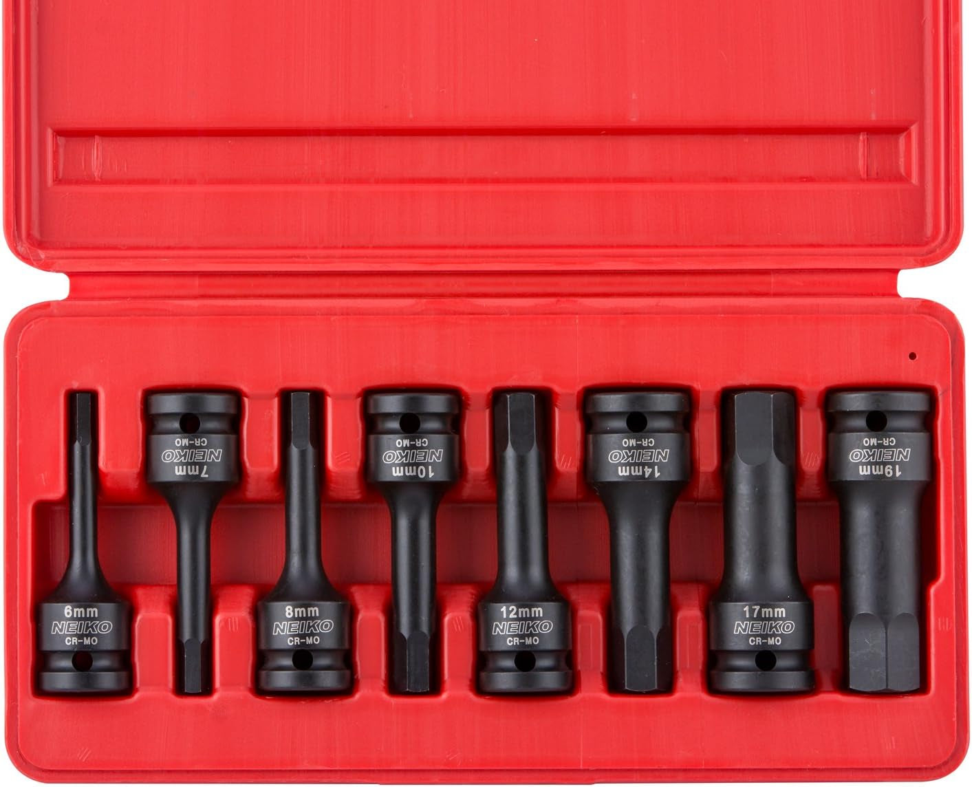 01136B 1/2” Drive Allen Bit Socket Set | 8 Piece | MM | 6Mm to 19Mm | 3” Length | Cr-Mo Impact Grade