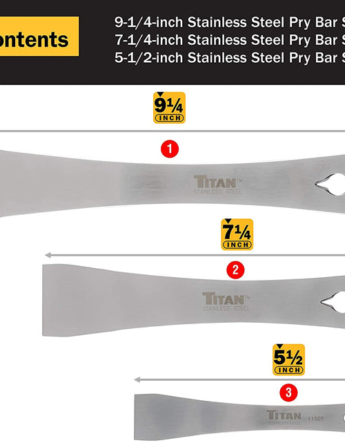 Load image into Gallery viewer, 17007 3-Piece Stainless Steel Pry Bar Scraper Set,Silver
