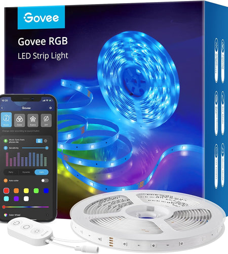 Smart LED Strip Lights, 16.4Ft Wifi LED Lights Work with Alexa and Google Assistant, RGB Color Changing, 16 Million Colors with App Control and Music Sync for Home, Kitchen, TV, Party