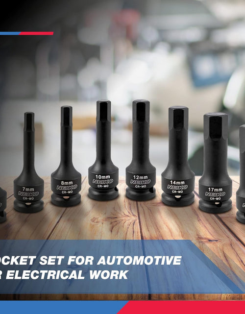 Load image into Gallery viewer, 01136B 1/2” Drive Allen Bit Socket Set | 8 Piece | MM | 6Mm to 19Mm | 3” Length | Cr-Mo Impact Grade
