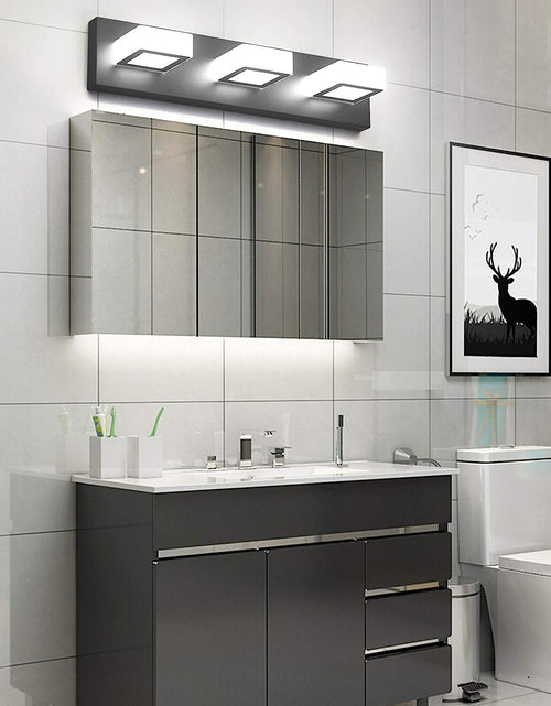 Load image into Gallery viewer, 3 Light Dimmable Bathroom Vanity Light LED Modern Matte Black Vanity Wall Light Acrylic Stainless Steel Bathroom Vanity Lighting Fixtures
