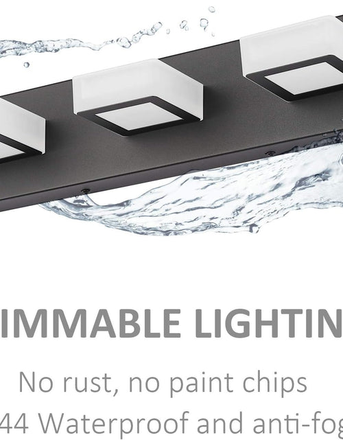 Load image into Gallery viewer, 3 Light Dimmable Bathroom Vanity Light LED Modern Matte Black Vanity Wall Light Acrylic Stainless Steel Bathroom Vanity Lighting Fixtures
