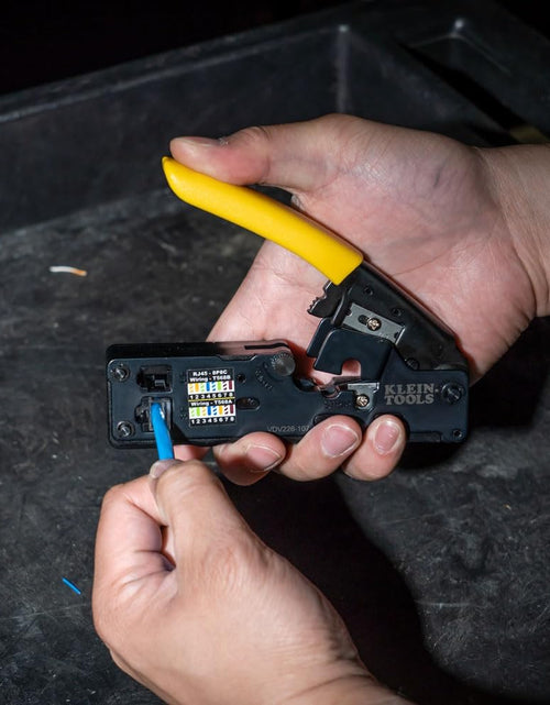 Load image into Gallery viewer, VDV226-107 Compact Ratcheting Modular Data Cable Crimper / Wire Stripper / Wire Cutter, CAT6, CAT5, CAT3, Flat-Satin Voice Cable

