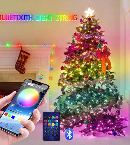 Dreamcolor RGB IC Led Strip WS2812B Smart Bluetooth Control Fairy String Lights Christmas Garland Waterproof Curtain Party Decor