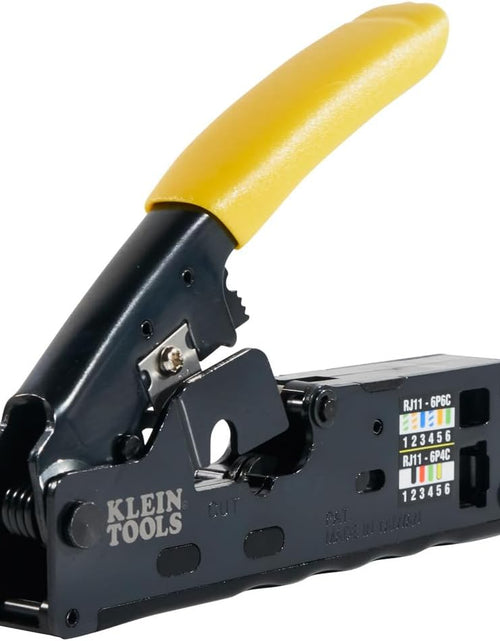 Load image into Gallery viewer, VDV226-107 Compact Ratcheting Modular Data Cable Crimper / Wire Stripper / Wire Cutter, CAT6, CAT5, CAT3, Flat-Satin Voice Cable
