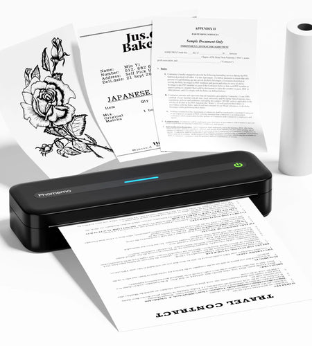 M832 Portable Printer A4 BT Printer for Travel 300Dpi Wireless Inkless Thermal Printer Use in Ios Android Phone Laptop