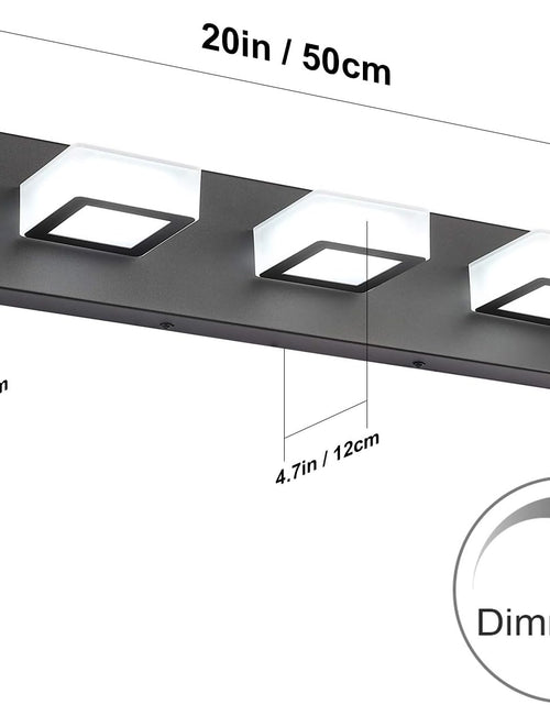Load image into Gallery viewer, 3 Light Dimmable Bathroom Vanity Light LED Modern Matte Black Vanity Wall Light Acrylic Stainless Steel Bathroom Vanity Lighting Fixtures
