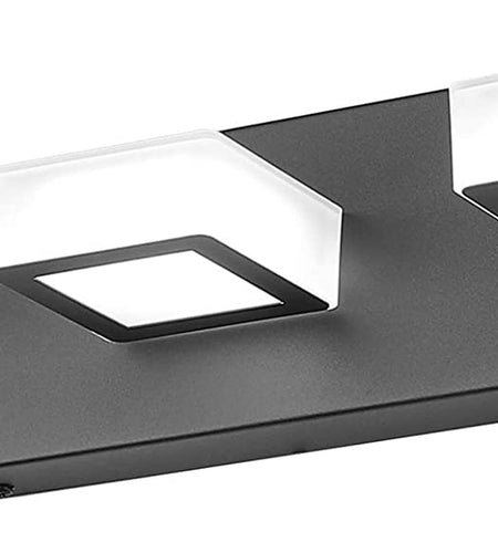 3 Light Dimmable Bathroom Vanity Light LED Modern Matte Black Vanity Wall Light Acrylic Stainless Steel Bathroom Vanity Lighting Fixtures