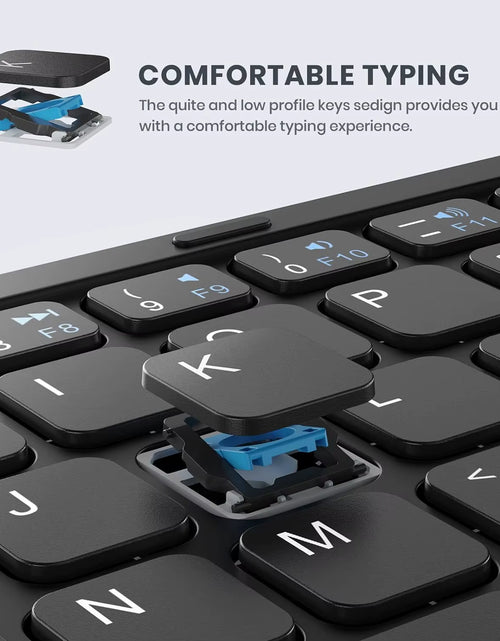 Load image into Gallery viewer, Foldable Bluetooth Keyboard Portable Full Size Folding Keyboard with Touchpad Wireless Travel Keyboard for Windows/Ios/Android
