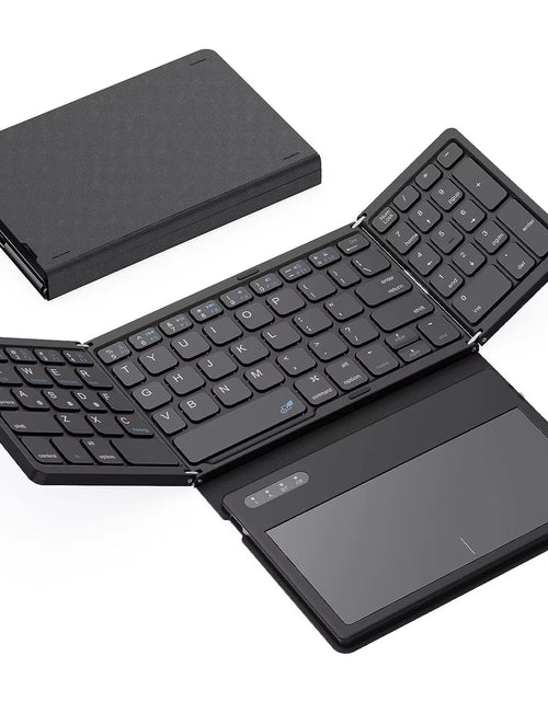 Load image into Gallery viewer, Foldable Bluetooth Keyboard Portable Full Size Folding Keyboard with Touchpad Wireless Travel Keyboard for Windows/Ios/Android
