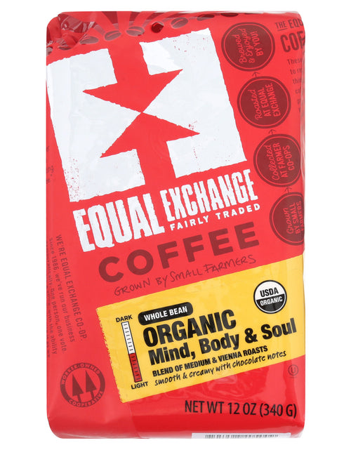 Load image into Gallery viewer, Equal Exchange Mind &amp; Soul Whole Bean Coffee (6x12 Oz)-4
